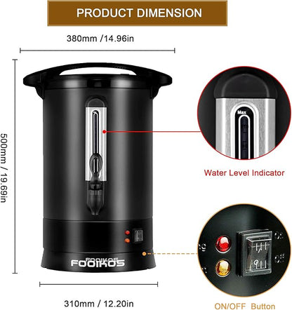 Coffee Maker 100 Cup Commercial Coffee Urn,Hot water/beverage Machine and Drink Dispenser-Premium 304 Double-Wall Stainless Steel Electric Percolator Coffee pot,Keep Warm for Hours,Matte Black