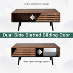 Load image into Gallery viewer, Wood Rectangle Coffee Table with Storage, Mid Century Modern Coffee Table, Living Room Center Table for Home, Apartment, Office, Walnut/Black