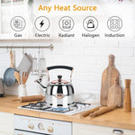 Load image into Gallery viewer, Tea Kettle Stainless Steel Teapot, Stainless Steel Teakettle for Stove Top with Heat Proof Ergonomic Handle 3.0 Quart