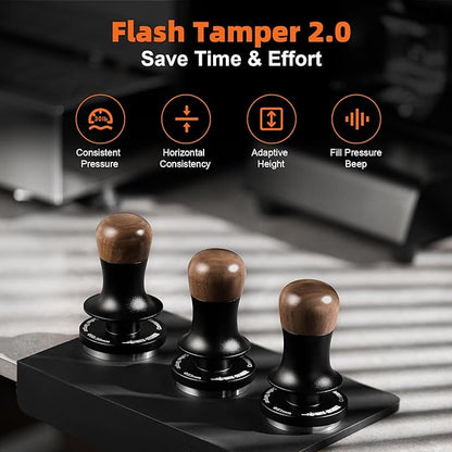 MHW-3BOMBER 49.7mm Espresso Tamper - 3 Spring Loaded Coffee Tamper with Sound Feedback - Barista Calibrated Tamper with 15lb / 30lbs Replacement Springs - Compatible for ROK Espresso Maker T7069F-OS