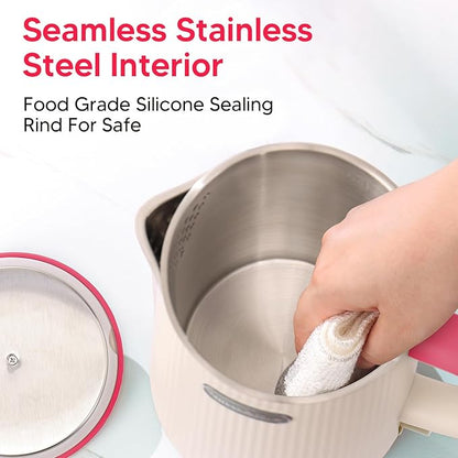 Nueve&Five 1.7L (57oz) Large Electric Kettle Perfect for 7+Cups of Tea and Coffee,2 quarts Double Wall Big Electric Tea Kettle,Auto Shut Off,1200W Hot Water Kettle Electric -Red