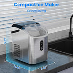 Load image into Gallery viewer, Antarctic Star Nugget Ice Makers Countertop, Portable Ice Maker Machine with Self-Cleaning, 35lbs/24H, Crushed Ice Machine with Handle &amp; Scoop for Home, Kitchen, Office and Camping(Stainless Steel)