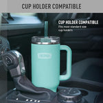 Load image into Gallery viewer, THERMOS Stainless Steel Cup Holder Mug - 40 Ounce, Sea Green - Insulated Tumbler with Lid and Straw, Plus Leak-Resistant Slide Lock