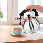Load image into Gallery viewer, Stainless Steel Tea Kettle for Stove Top Teakettles Stovetop Whistling with Heat Proof Ergonomic Handle 2.5 Quart