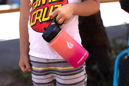 HYDRO CELL Stainless Steel Insulated Water Bottle with Straw - For Cold & Hot Drinks - Metal Vacuum Flask with Screw Cap and Modern Leakproof Sport Thermos for Adults (Coral/Punch 14oz)