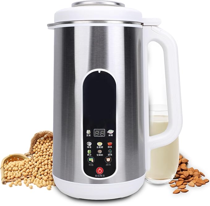 8 in 1 Nut Milk Maker, 40.6oz Stainless Steel Almond Milk Maker, Homemade Almond, Oat, Coconut, Plant Based Milks and Non Dairy Beverages
