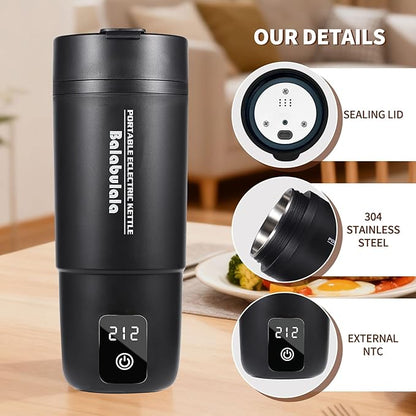 Travel Electric Kettle, Balabulala Portable Water Boiler with 6 Variable Presets,Small Electric Kettle with Keep Warm Temperature Controls & Boil Dry Protection, 17oz