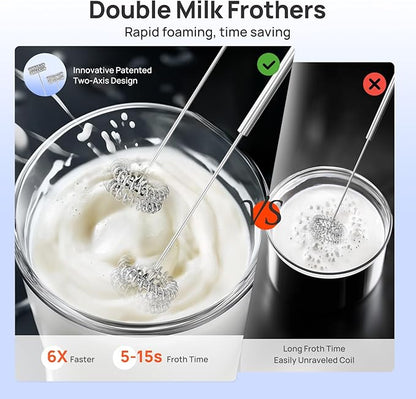 Consciot 4-in-1 Immersion Blender Handheld Max 1100W, Corded Stick Emulsifier with Entire Stainless Steel Blender Shaft, Trigger Speed Control, For Blending, Beating, Frothing, Mixing & More, Non-BPA