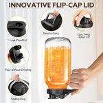 Load image into Gallery viewer, Glass Pitcher with Lid, 64 OZ Mason Jar Pitcher Double Leak Proof, 2 Quart Breast Milk Storage Containers for Fridge, Wide Mouth Glass Jar for Sun Tea, Juice, Cold Brew Coffee