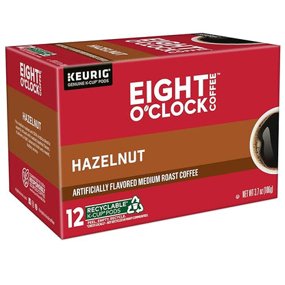 Eight O'Clock Coffee Hazelnut, Keurig Single Serve K-Cup Pods, Medium Roast, 72 Count (Pack of 1)
