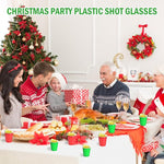 Load image into Gallery viewer, 100 Pack 2 oz Plastic Shot Glasses Disposable Shot Cups, Mini 2oz Party Cups for Christmas, Birthday, Wedding, Bachelorette Party, Baby Shower Supplies (Red, Green)