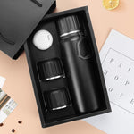 Load image into Gallery viewer, 750ml/27 OZ Coffee Thermo with 3 cups, Insulated Water Bottle, Stainless Steel Vacuum Flask Set for Hot and Cold Drinks, Gifts Box