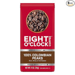 Load image into Gallery viewer, Eight O'Clock Coffee 100% Colombian Peaks Whole Bean Coffee, Medium Roast, 11 Ounce (Pack of 6) - Rich, Winey &amp; Full Bodied