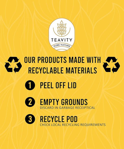 Organic Yerba Mate Tea Pods for Keurig - Green, Unsmoked Yerba Mate by Teavity (12 Tea Pods)