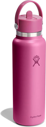 Load image into Gallery viewer, Hydro Flask Water Bottle - Insulated Stainless Steel - Wide Mouth Flex Straw Lid, Non Spill, Leakproof and Refillable in 40 Oz Reef Pink