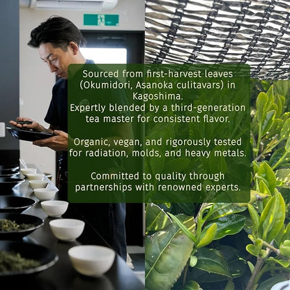 Midori Spring Organic Ceremonial Grade Matcha - Gold 1st Harvest Blend, Japanese Stone Ground Green Tea Powder, Radiation, Gluten Free, Vegan (Organic Gold)