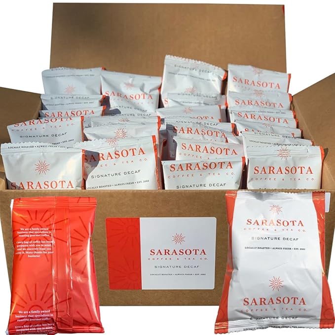 Ground Coffee | Decaf Dark Roast Low Acid Mold Free Pouches | Decaffeinated Bulk Packets | Gourmet Powder Packs for 12 Cup Drip Maker | Premium Highest Rated Individual Premeasured Commercial Bags