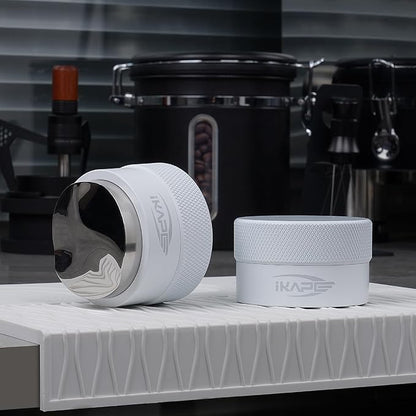 IKAPE 58MM Coffee Distributor, Gravity Adaptive Espresso Distributor Fits All Over 58MM Espresso Portafilter, Compatible with 58.35MM Rancilio Bottomless Portafilter (White)