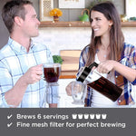 Load image into Gallery viewer, Willow &amp; Everett Cold Brew Coffee &amp; Iced-Tea Maker Pitcher, 1.3 L Glass Dispenser Metal &amp; Plastic Lid Mesh Filter Iced Coffee &amp; Sun Tea Brewing System