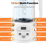 Load image into Gallery viewer, 10 in 1 Nut Milk Maker Hot Blender,51oz Homemade Soy, Almond,Oat,Plant Based,Baby Food Maker 20 Blades,Automatic Soybean Machine with 24H Delay Start/Keep Warm8H/Boil Water&amp;Auto Clean