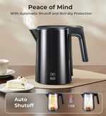 Load image into Gallery viewer, Electric Kettle, Double Wall Stainless Steel Cool Touch Water Boiler Heater, 7 Temperature Control Teapot, 4H Keep Warm, 1.0L 1200W Fast Heat with Auto Shut-Off, Boil-Dry Proof Coffee Tea Pot, Black