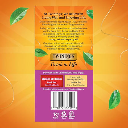 Twinings Darjeeling Black Tea Individually Wrapped Bags, 50 Count (Pack of 6), Delicate Light Taste, Caffeinated, Enjoy Hot or Iced, 300 Teabags