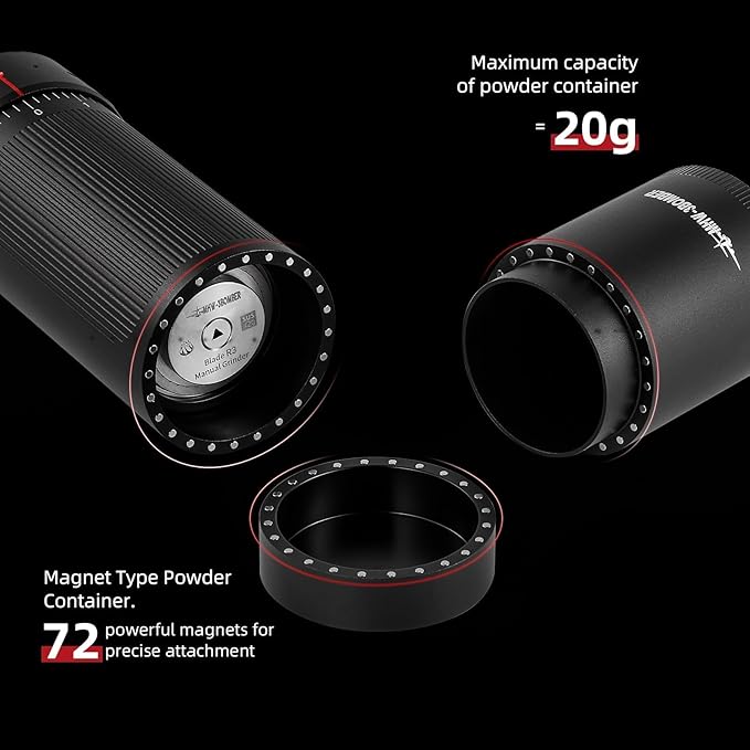 MHW-3BOMBER R3 Manual Coffee Grinder with CNC Stainless Steel Conical Burr and 5 Screen for French Press, Drip, Espresso, External Adjustable, Hand Coffee Bean Grinder with Magnetic Bin, G5847B-OS