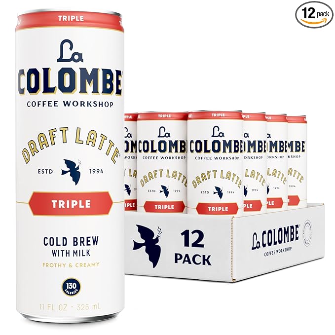 La Colombe Coffee, Triple Draft Latte, 11 fl oz Cans (Pack of 12), Coffeehouse Quality Cold Brew, Specialty Grade Coffee Beans, Ready-to-Drink On-the-Go