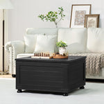 Load image into Gallery viewer, Farmhouse Coffee Table with Hidden Storage,Wood Square Center Table for Living Room, Large Rustic Cocktail Tables with Flip-Top Lids, Farm House Tables with Wooden Gourd Feet,Natural Black