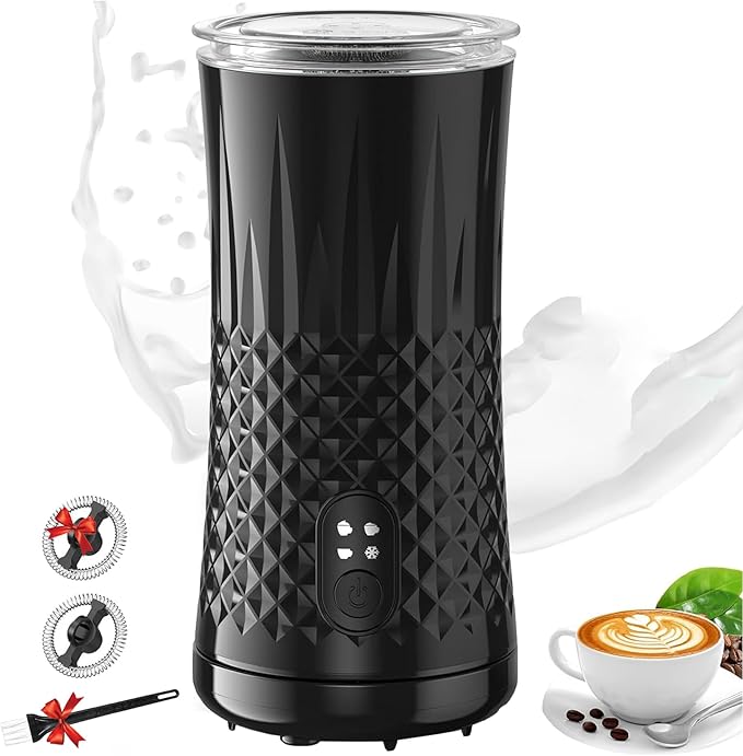 Milk Frother, Elec3 4 in 1 Electric Frother and Steamer 8.1oz/240ml Milk Warmer Coffee Foamer, Kitchen Small Appliances Automatic Warm and Cold Foam Maker for Latte,Cappuccino,Macchiato,Chocolate