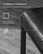 Load image into Gallery viewer, VASAGLE EKHO Collection - Bar Stools Set of 2, Counter Height Bar Stools, Synthetic Leather with Stitching, Mid-Century Modern Counter Stools, 26-Inch Tall, Kichen Home Bar Dining Room, Ink Black