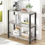 Load image into Gallery viewer, FOLUBAN 3 Tier Bookshelf, Industrial Wood and Metal Book Shelf and Bookcase, Short Book Case for Office Living Room Bedroom, Light Grey