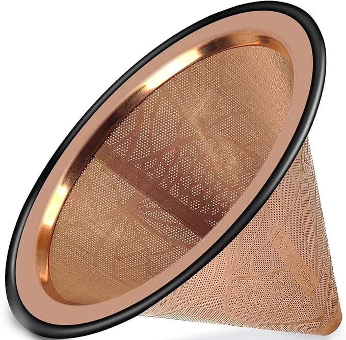 Compatible with Chemex, Hario V60 Pour Over Coffee Filter - Wide Metal Base Reusable Stainless Steel Coffee Dripper - Paperless Coffee Filter for Sustainable Brewing