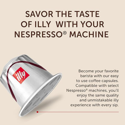 illy Aluminum Espresso Capsules - Compatible with Nespresso Machines - Intenso Lungo Roast Coffee - Bold & Full of Flavor-Notes of Cocoa and Dried Fruit-Single Serve Capsules - 10 Count (Pack of 10)