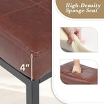 Load image into Gallery viewer, Athena Collection Counter Height Bar Stools Set of 2, 31.5 Inches Saddle Bar Stools with Leather Upholstered and Metal Legs, Backless Barstools for Counter, Kitchen Island, Dining Room, Mocha