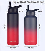 Load image into Gallery viewer, mininoo 24 oz Insulated Water Bottle with Straw Lid, Stainless Steel Double Wall Vacuum, Leak Proof, BPA Free, Keep Cold for 24H &amp; Hot for 12H(Ice Coke)