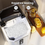 Load image into Gallery viewer, Antarctic Star Nugget Ice Makers Countertop with Self-Cleaning, 35lbs/24H, Portable Sonic Ice Maker Machine with Handle/Basket/Scoop for Home, Kitchen, Office, Camping(Stainless Steel Silver)