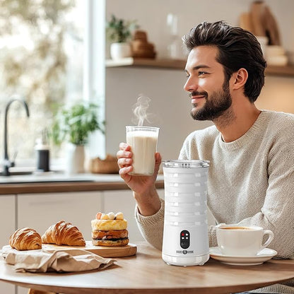 Milk Frother, 4-in-1 Milk Steamer and Frother, Hot & Cold Foam Milk Warmer with Temperature Control, Auto Shut-Off Frothers for Coffee, Latte, Cappuccino, Macchiato