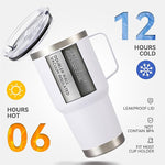 Load image into Gallery viewer, 30 oz Tumbler with Handle and Lid, Stainless Steel Tumblers Double Wall Vacuum Insulated Travel Mug Leak Proof Cup Keep Drinks Cold and Hot White, 1 Pack