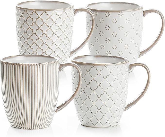 getstar Coffee Mugs Set of 4, 18 oz Ceramic Coffee Mug Microwave and Dishwasher Safe, Coffee Cups Ceramic with Big Handle