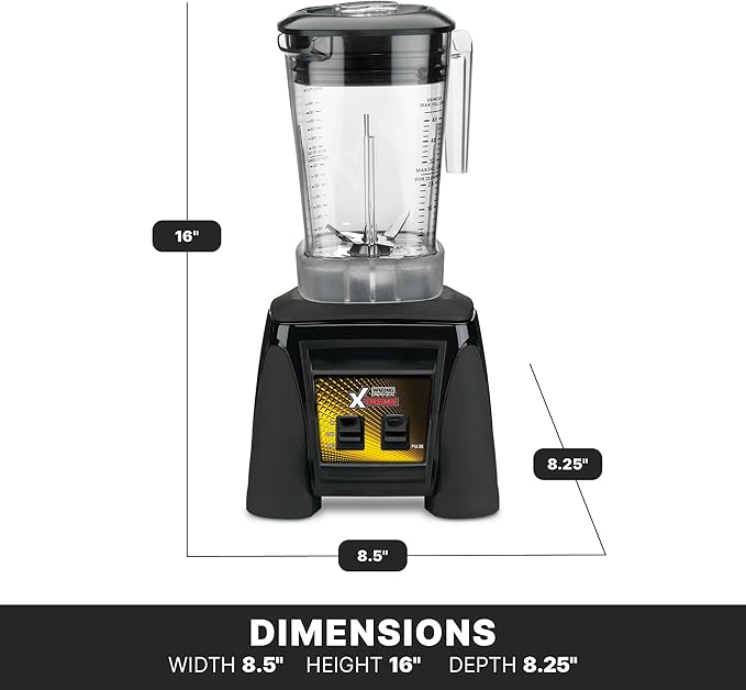 Waring Commercial MX1000XTXP 3.5 HP Blender with Paddle Switches, Pulse Feature and a 48 oz. BPA Free Copolyester Container, 120V, 5-15 Phase Plug