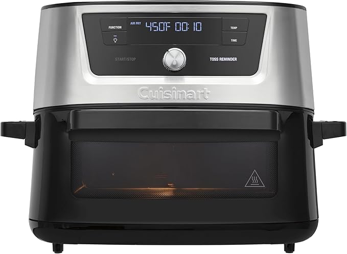 Cuisinart Air Fryer, 9-Quart Basket Stainless Steel Fryer Oven with 6 Presets to Roast, Bake, Broil, Air Fry, Dehydrate and Keep Warm, Dishwasher-Safe Parts, Quick & Easy Meals, AIRX-221, Black
