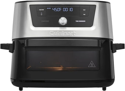 Cuisinart Air Fryer, 9-Quart Basket Stainless Steel Fryer Oven with 6 Presets to Roast, Bake, Broil, Air Fry, Dehydrate and Keep Warm, Dishwasher-Safe Parts, Quick & Easy Meals, AIRX-221, Black
