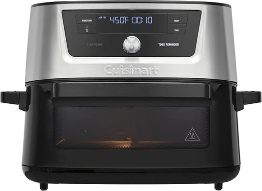 Cuisinart Air Fryer, 9-Quart Basket Stainless Steel Fryer Oven with 6 Presets to Roast, Bake, Broil, Air Fry, Dehydrate and Keep Warm, Dishwasher-Safe Parts, Quick & Easy Meals, AIRX-221, Black