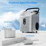 Load image into Gallery viewer, Antarctic Star Nugget Ice Makers Countertop, Portable Ice Maker Machine with Self-Cleaning, 35lbs/24H, Crushed Ice Machine with Handle &amp; Scoop for Home, Kitchen, Office and Camping(Stainless Steel)
