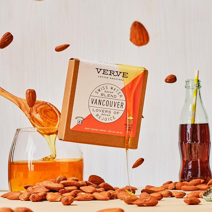 Verve Coffee Roasters Craft Instant Coffee Vancouver Swiss Water Decaf | Medium Roast, Ground, Hand-Roasted | Enjoy Hot or Cold | Up to 6 Servings