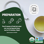 Load image into Gallery viewer, FGO Organic Green Tea, 20 Count Eco-Conscious Tea Bags, Caffeinated, Resealable Pouch, Packaging May Vary (Pack of 1)