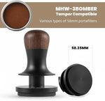 Load image into Gallery viewer, MHW-3BOMBER 58mm Espresso Coffee Tamper with Three Spring Loaded Calibrated Tamper 30lbs Espresso Hand Tamper with Sound Feedback Titanium Coating Black T6176T-OS
