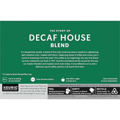 Starbucks Decaf K-Cup Coffee Pods — House Blend for Keurig Brewers — 6 boxes (60 pods total)