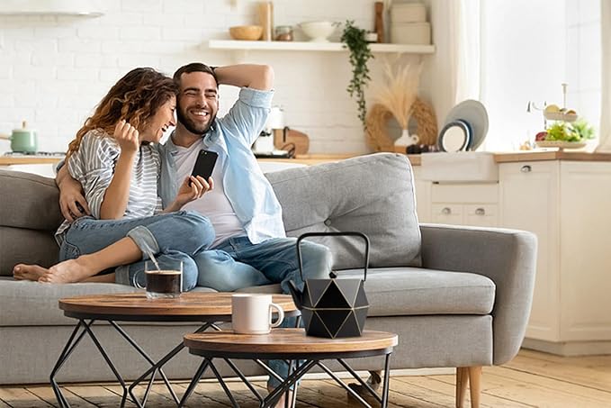 Toptier Cast Iron Teapot, Stovetop Safe Japanese Cast Iron Tea Kettle, Diamond Design Tea Pot with Removable Infuser for Loose Tea, 40 Ounce (1200 ml), Black